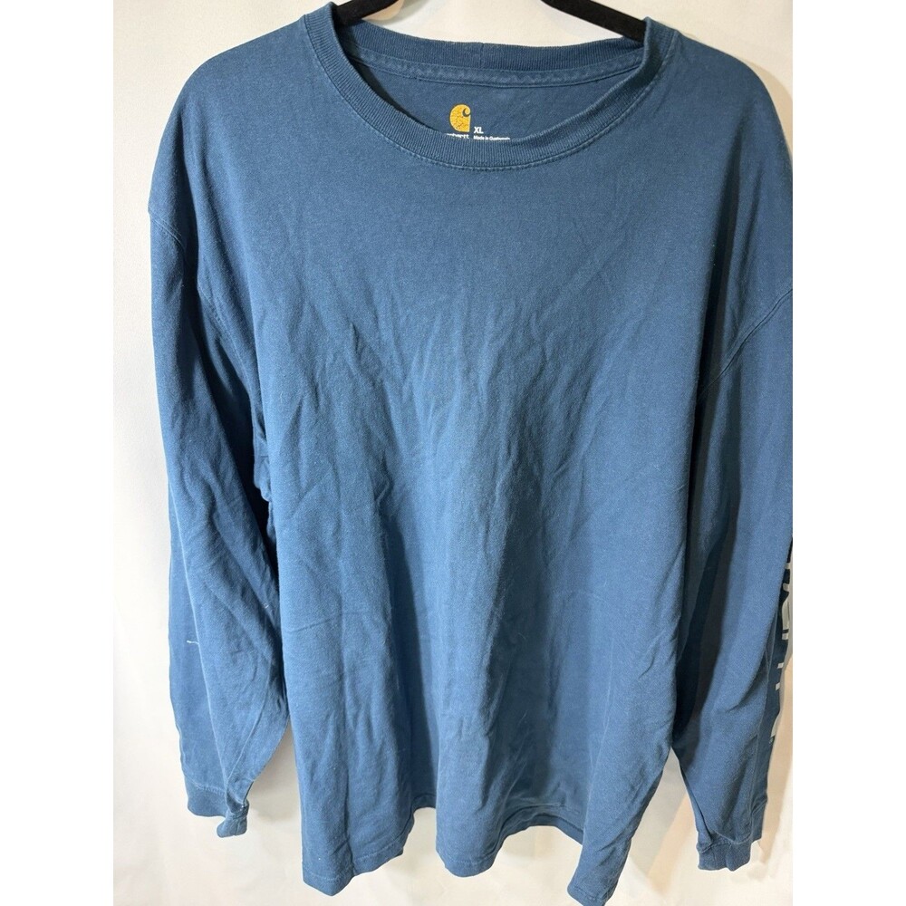 carhartt t shirt Men’s XL Spell out Teal LS work shirt
